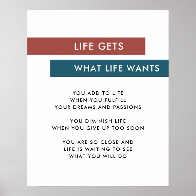 Poster Cota Motivacional Moderna Strips Terracotta (Frente)