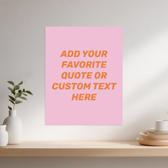 Poster Cota Personalizada Cor-de-Rosa Moderna (Criador carregado)