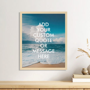Poster Cota Personalizada do Oceano Praia