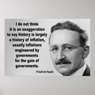 Póster Cotação da Inflação Friedrich Hayek