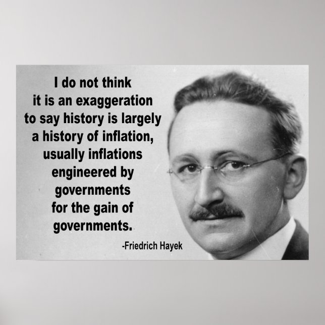 Póster Cotação da Inflação Friedrich Hayek (Frente)
