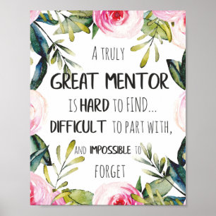 Poster Cotação de Apreciação do Mentor de Presente do