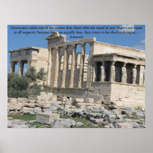 Póster Cotação de Aristotle com a foto da acrópole