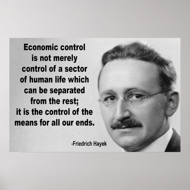 Poster Cotação de Controle Econômico Hayek (Frente)