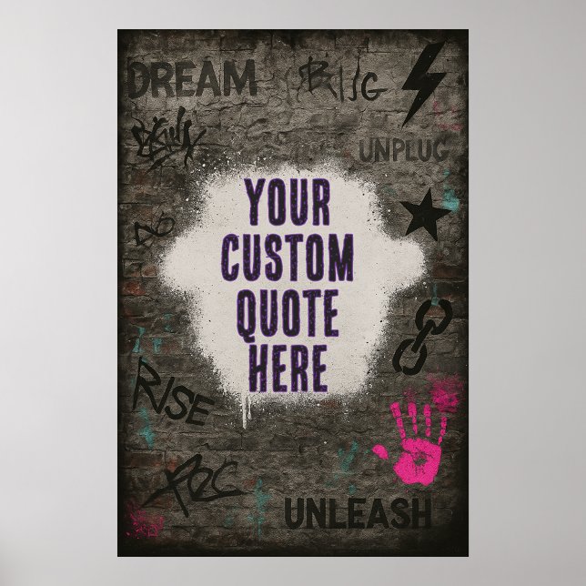 Poster Cotação de Grafite personalizável na parede de tij (Criador carregado)