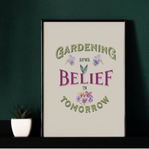 Poster Cotação de Jardim Inspiracional Vintage