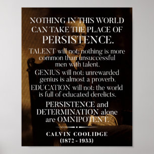 Poster Cotação de "Persistência" do Calvin Coolidge 1