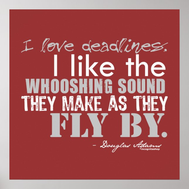 Poster Cotação de Prazos de Douglas Adams (Frente)