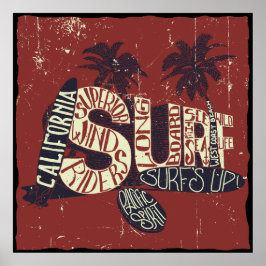 Póster Cotação de Surfer da Califórnia