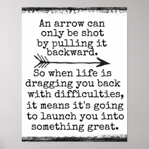 Poster Cotação Inspiracional: Uma Seta só pode ser