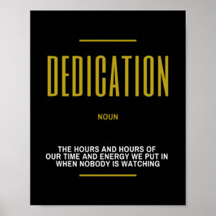 Poster Cotação Inspirativa de Dedicação no Êxito