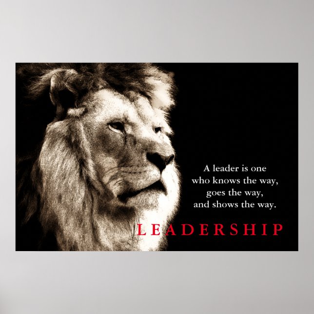 Poster Cotação Lion Motivational Leadership (Frente)