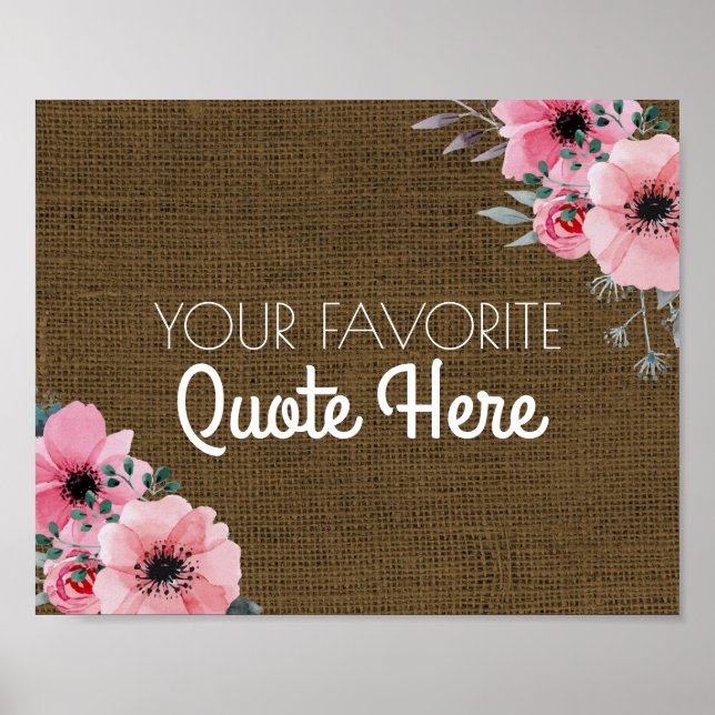 Póster Cotação Personalizada | Símbolo de Burlap Russo Fl (Frente)