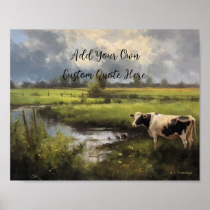 Poster Cotação Personalizável Pastagem Estética de Farmho
