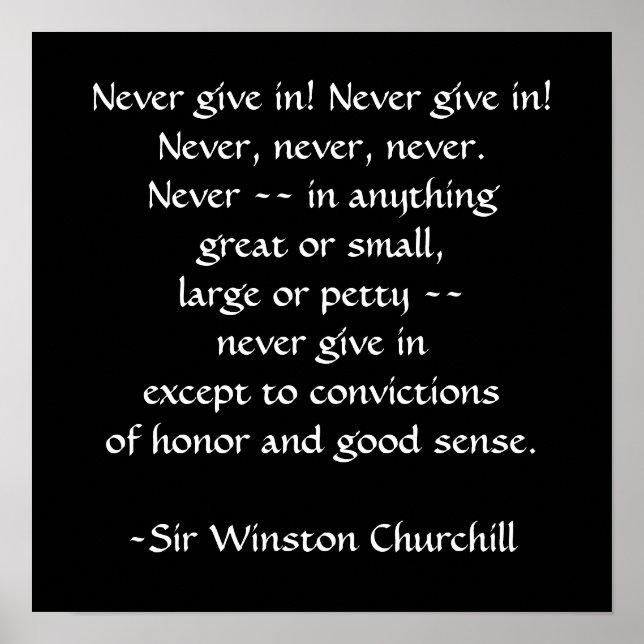 Poster Cotação Sir Winston Churchill por SRF (Frente)
