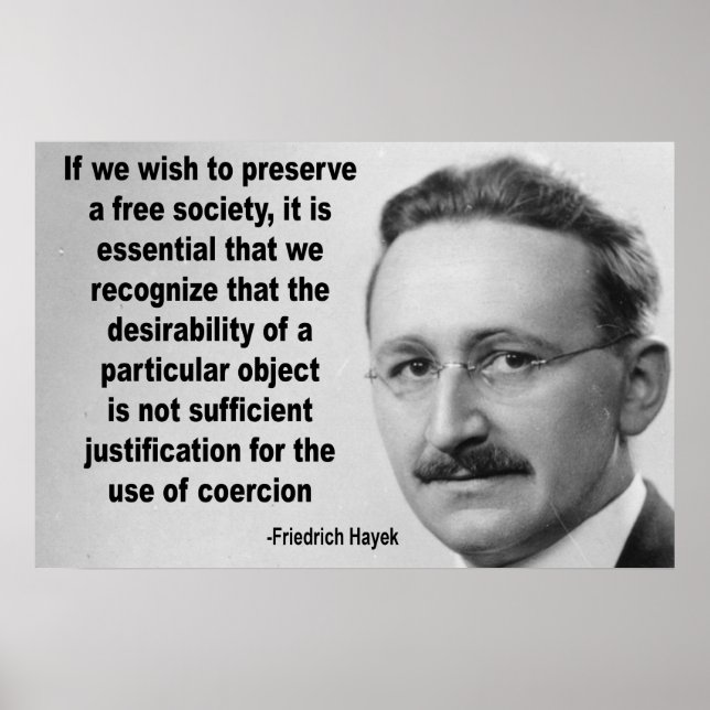 Poster Cotação Sociedade Livre Hayek (Frente)