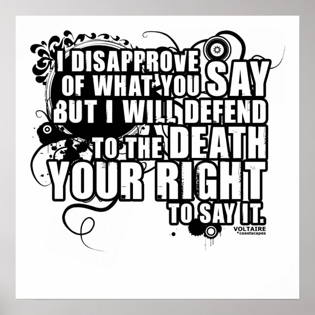 Póster Cotação Voltaire (B&W) (Frente)