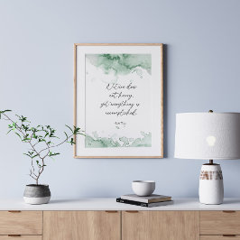 Poster Cotação Watercolor Green Lao Tzu