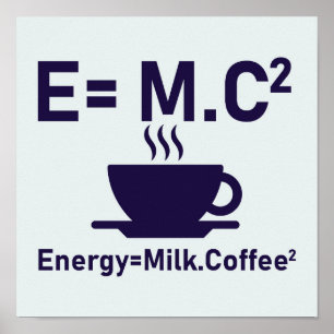 Poster Cotações de café, café de leite de energia