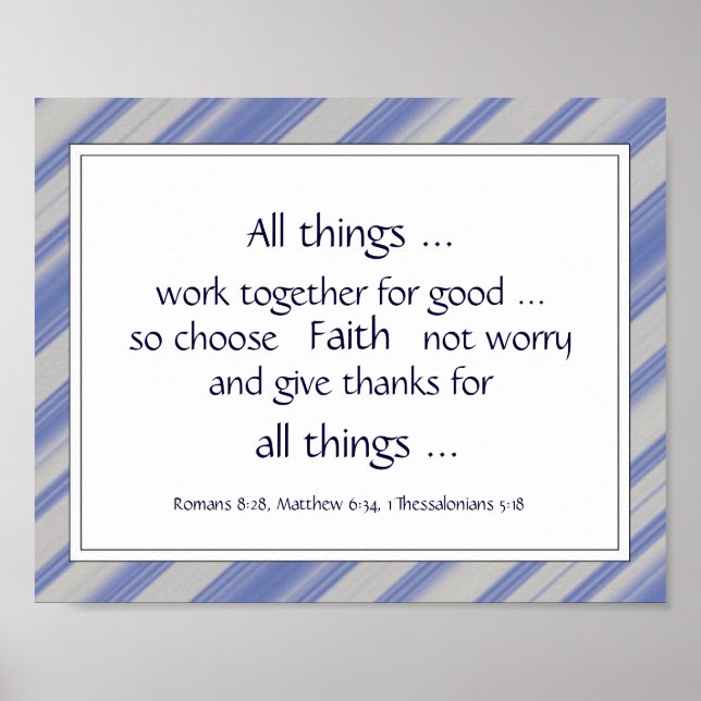 Póster Cotações de Encorajamento de Escrituras de Bíblia  (Frente)