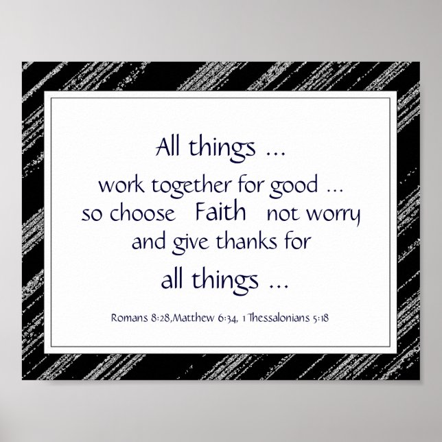 Poster Cotações de Encorajamento de Escrituras de Bíblia  (Frente)