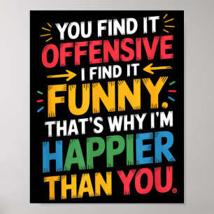 Poster Cotações de Humor Ofensivo Engraçado Sarcástico Se