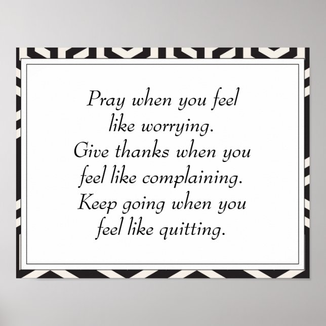 Poster Cotações de Incentivo à Vida Inspirativa Preta (Frente)