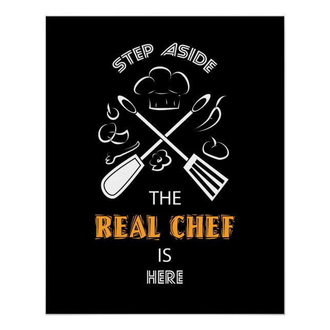Póster Cotações Engraçadas de Chef e Cozinhar (Frente)