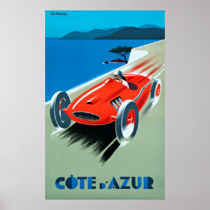 Poster Cote d' Azur, França Rivera - Vintage Racing Poste