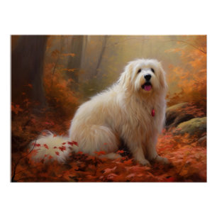Póster Coton De Tulear nas Folhas de Outono Caem Inspiram