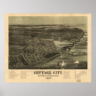 Póster Cottage City (Oak Bluffs) Massachusetts (1890)