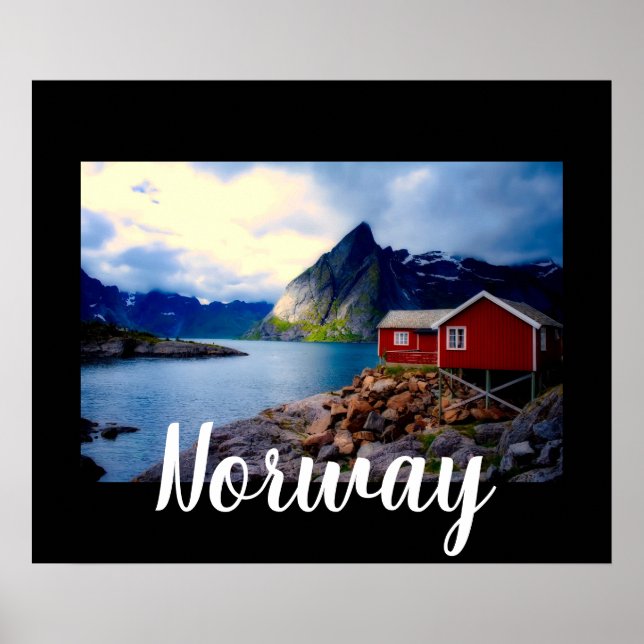 Poster Cottage Waterfront, Noruega (Frente)