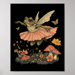 Poster Cottagecore Aestésico Vintage Sapo de fadas W