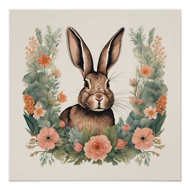 Póster Cottagecore Coelho Fofo (Frente)