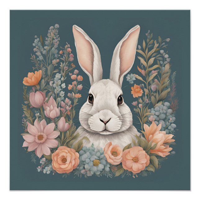 Póster Cottagecore Coelho Fofo (Frente)