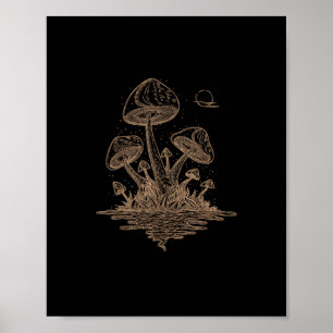Poster Cottagecore Cogumelos Fungos Goblincore Estética