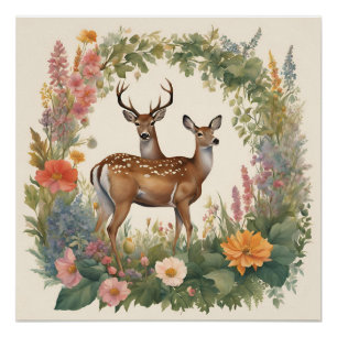 Póster Cottagecore Deer