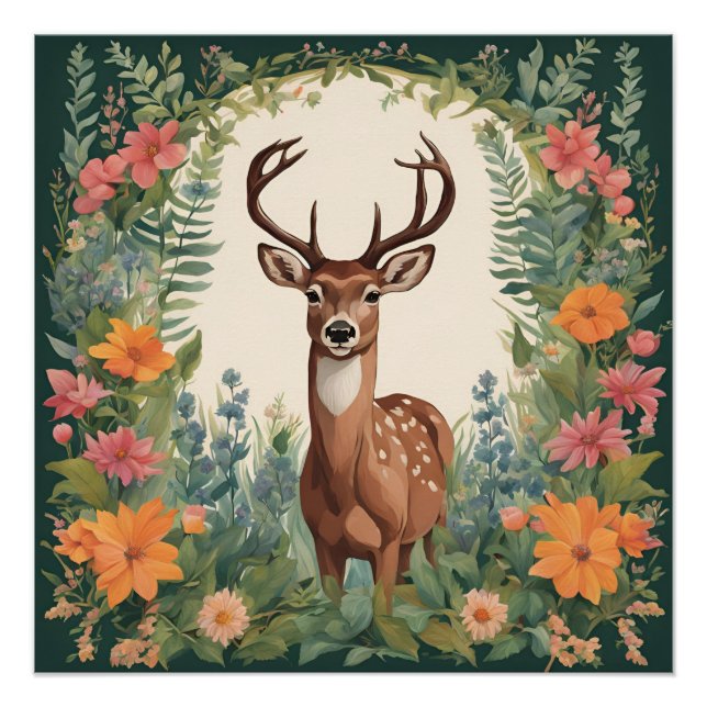 Póster Cottagecore Deer (Frente)