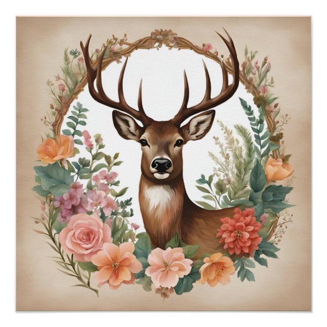 Póster Cottagecore Deer (Frente)