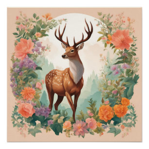 Póster Cottagecore Deer