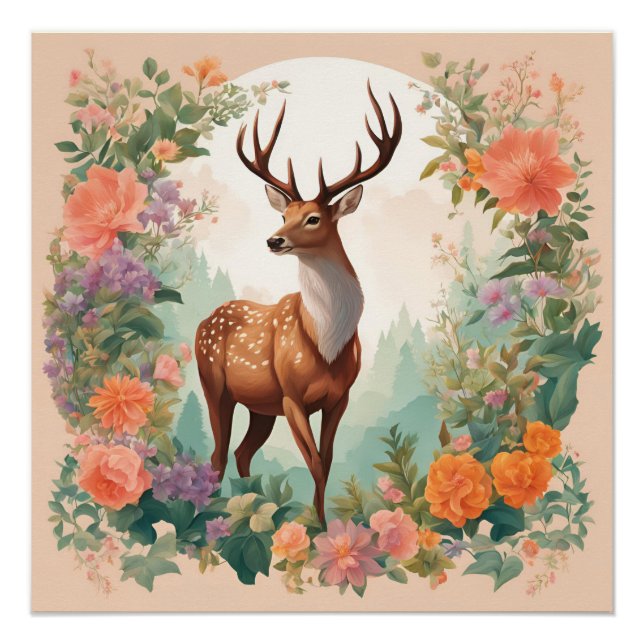 Póster Cottagecore Deer (Frente)