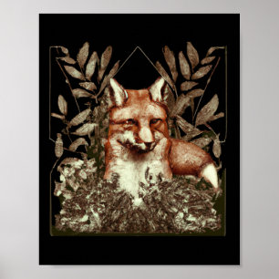 Poster Cottagecore Fox Vintage