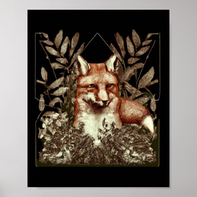 Poster Cottagecore Fox Vintage (Frente)