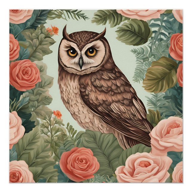 Póster Cottagecore Owl (Frente)