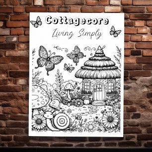 Poster Cottagecore Villa e Borboletas Cor-me