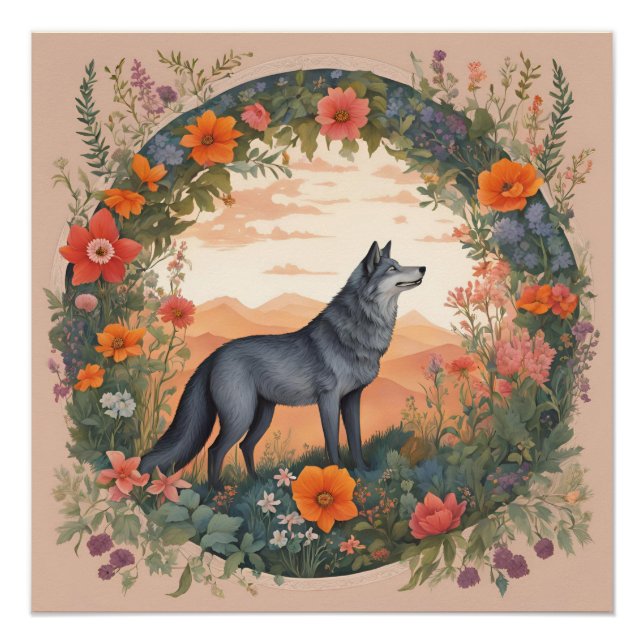 Póster Cottagecore Wolf (Frente)