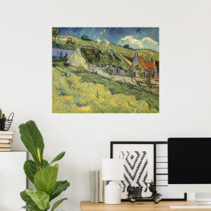 Póster Cottages achados por Vincent van Gogh