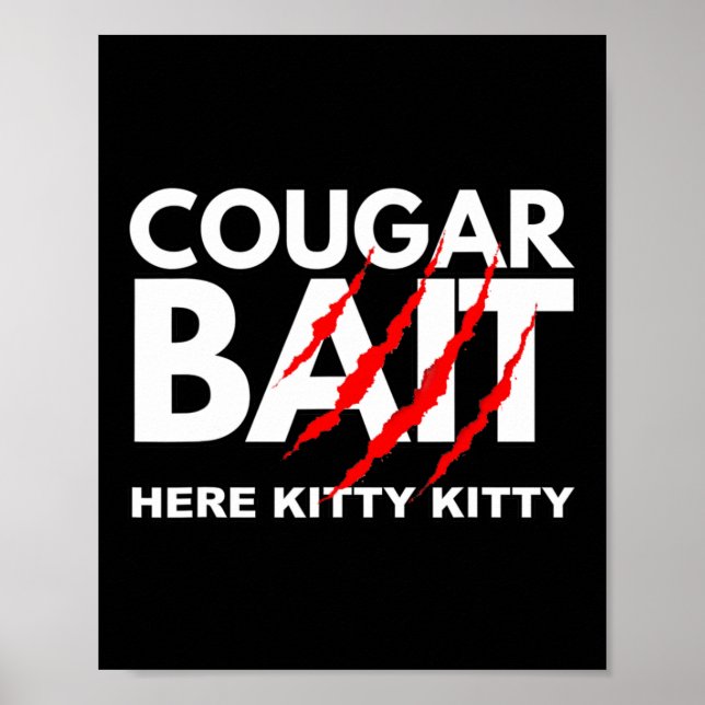 Poster Cougar Bait Divertido Halloween Costume Velha Mulh (Frente)