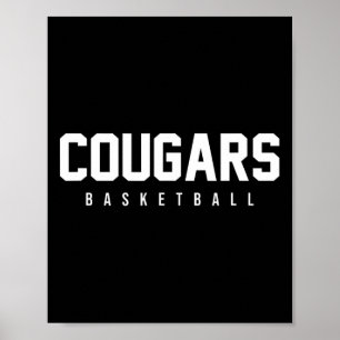 Poster Cougars Sketll Gfx Merch Uni-adultos E Crianças Sk