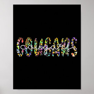 Poster Cougarts School Sports Fan Team Spirit Mascot Gift